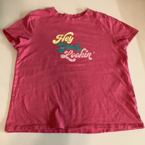 Primark Size Medium Pink 'Hey Good Lookin' Kids Tee. Preloved - Picture 1 of 4